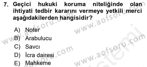 Hukuk Dili Ve Adli Yazışmalar Dersi 2018 - 2019 Yılı (Final) Dönem Sonu Sınav Soruları 7. Soru