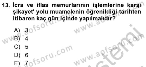 Hukuk Dili Ve Adli Yazışmalar Dersi 2018 - 2019 Yılı Yaz Okulu Sınavı 13. Soru