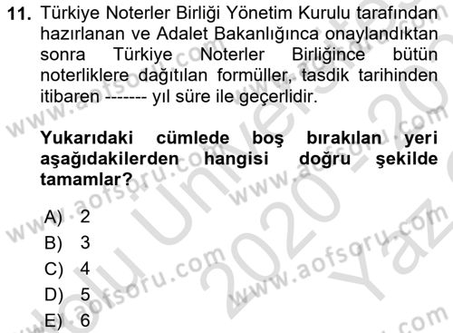 Hukuk Dili Ve Adli Yazışmalar Dersi 2020 - 2021 Yılı Yaz Okulu Sınavı 11. Soru