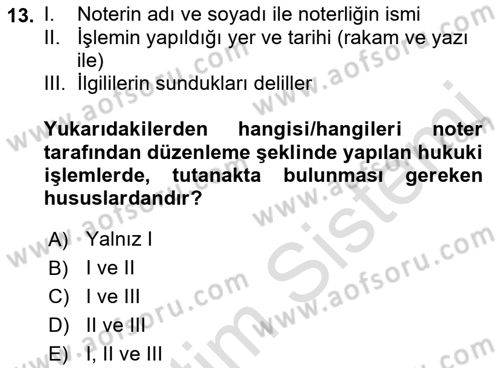 Hukuk Dili Ve Adli Yazışmalar Dersi 2021 - 2022 Yılı (Vize) Ara Sınavı 13. Soru