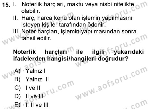 Hukuk Dili Ve Adli Yazışmalar Dersi 2021 - 2022 Yılı (Vize) Ara Sınav Soruları 15. Soru