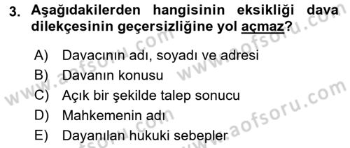 Hukuk Dili Ve Adli Yazışmalar Dersi 2021 - 2022 Yılı Yaz Okulu Sınavı 3. Soru