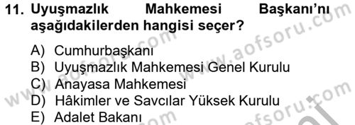 İdari Yargı Dersi 2012 - 2013 Yılı (Vize) Ara Sınav Soruları 11. Soru