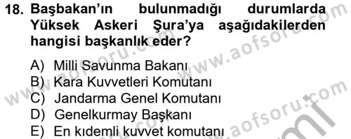 İdari Yargı Dersi 2012 - 2013 Yılı (Vize) Ara Sınav Soruları 18. Soru