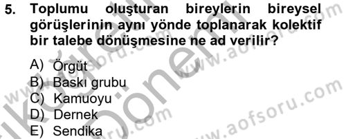 İdari Yargı Dersi 2012 - 2013 Yılı (Vize) Ara Sınav Soruları 5. Soru