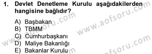 İdari Yargı Dersi 2012 - 2013 Yılı (Final) Dönem Sonu Sınav Soruları 1. Soru