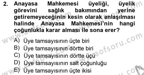 İdari Yargı Dersi 2012 - 2013 Yılı (Final) Dönem Sonu Sınav Soruları 2. Soru