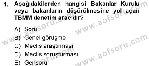 İdari Yargı Dersi 2013 - 2014 Yılı (Vize) Ara Sınav Soruları 1. Soru