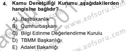 İdari Yargı Dersi 2013 - 2014 Yılı (Vize) Ara Sınav Soruları 4. Soru