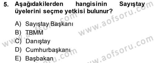 İdari Yargı Dersi 2013 - 2014 Yılı (Vize) Ara Sınav Soruları 5. Soru