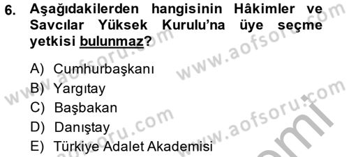 İdari Yargı Dersi 2013 - 2014 Yılı (Vize) Ara Sınav Soruları 6. Soru