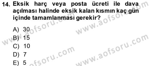 İdari Yargı Dersi 2013 - 2014 Yılı (Final) Dönem Sonu Sınav Soruları 14. Soru