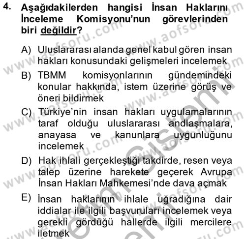 İdari Yargı Dersi 2014 - 2015 Yılı (Vize) Ara Sınav Soruları 4. Soru
