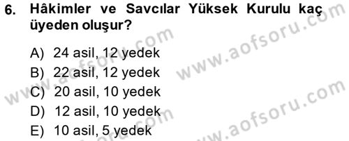 İdari Yargı Dersi 2014 - 2015 Yılı (Vize) Ara Sınav Soruları 6. Soru