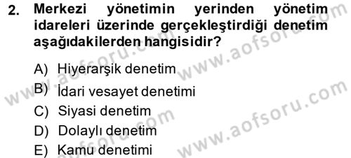 İdari Yargı Dersi 2014 - 2015 Yılı Tek Ders Sınav Soruları 2. Soru
