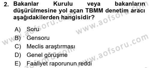İdari Yargı Dersi 2015 - 2016 Yılı (Vize) Ara Sınav Soruları 2. Soru
