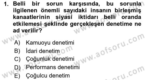 İdari Yargı Dersi 2015 - 2016 Yılı (Final) Dönem Sonu Sınav Soruları 1. Soru