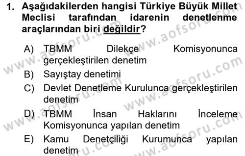 İdari Yargı Dersi 2015 - 2016 Yılı Tek Ders Sınav Soruları 1. Soru