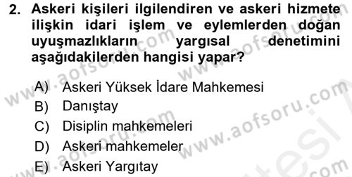 İdari Yargı Dersi 2015 - 2016 Yılı Tek Ders Sınav Soruları 2. Soru