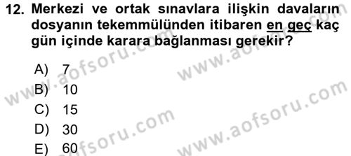 İdari Yargı Dersi 2017 - 2018 Yılı 3 Ders Sınav Soruları 12. Soru