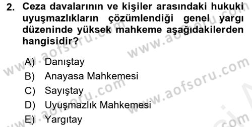 İdari Yargı Dersi 2017 - 2018 Yılı 3 Ders Sınav Soruları 2. Soru