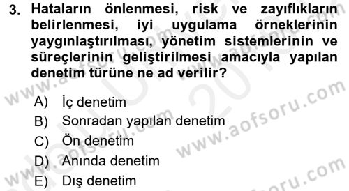 İdari Yargı Dersi 2017 - 2018 Yılı 3 Ders Sınav Soruları 3. Soru