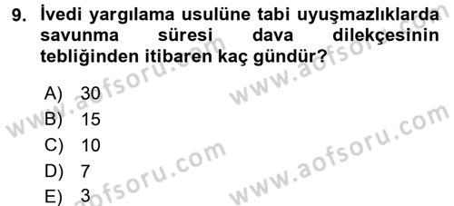 İdari Yargı Dersi 2017 - 2018 Yılı 3 Ders Sınav Soruları 9. Soru