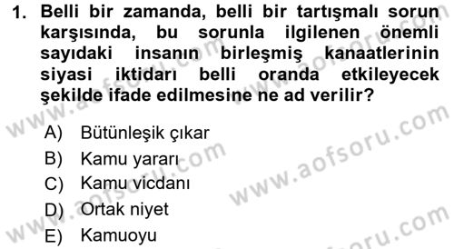 İdari Yargı Dersi 2017 - 2018 Yılı (Final) Dönem Sonu Sınav Soruları 1. Soru