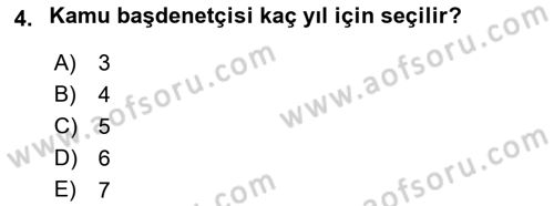 İdari Yargı Dersi 2018 - 2019 Yılı (Vize) Ara Sınav Soruları 4. Soru