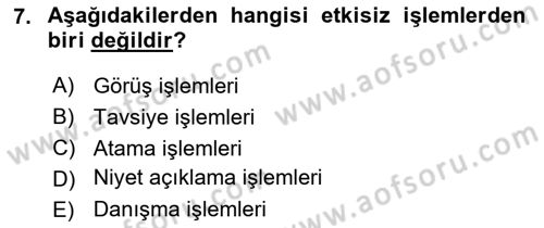 İdari Yargı Dersi 2018 - 2019 Yılı (Final) Dönem Sonu Sınav Soruları 7. Soru