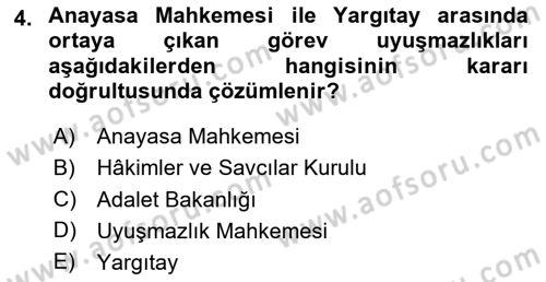 İdari Yargı Dersi 2020 - 2021 Yılı Yaz Okulu Sınav Soruları 4. Soru