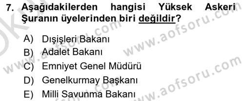 İdari Yargı Dersi 2020 - 2021 Yılı Yaz Okulu Sınav Soruları 7. Soru