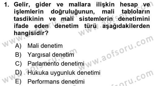 İdari Yargı Dersi 2023 - 2024 Yılı (Vize) Ara Sınav Soruları 1. Soru