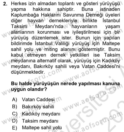 İdari Yargı Dersi 2023 - 2024 Yılı (Vize) Ara Sınav Soruları 2. Soru