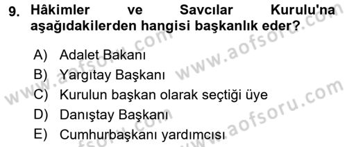 İdari Yargı Dersi 2023 - 2024 Yılı (Vize) Ara Sınav Soruları 9. Soru