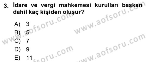 İdari Yargı Dersi 2023 - 2024 Yılı (Final) Dönem Sonu Sınav Soruları 3. Soru