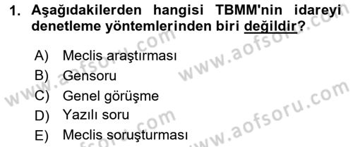 İdari Yargı Dersi 2023 - 2024 Yılı Yaz Okulu Sınav Soruları 1. Soru