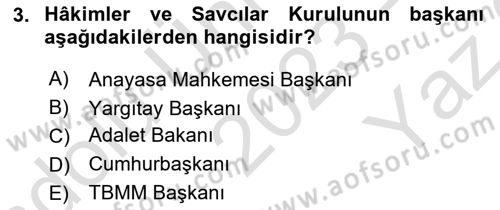 İdari Yargı Dersi 2023 - 2024 Yılı Yaz Okulu Sınav Soruları 3. Soru