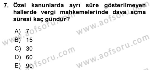 İdari Yargı Dersi 2025 - 2026 Yılı (Final) Dönem Sonu Sınav Soruları 7. Soru