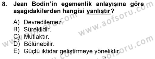 İnsan Hakları Ve Kamu Özgürlükleri Dersi 2012 - 2013 Yılı (Vize) Ara Sınav Soruları 8. Soru