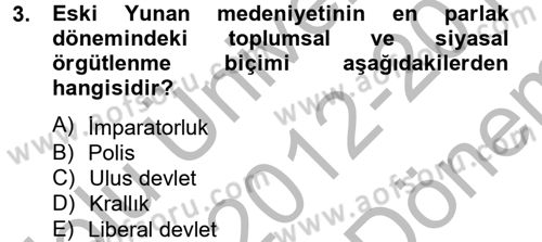 İnsan Hakları Ve Kamu Özgürlükleri Dersi 2012 - 2013 Yılı (Final) Dönem Sonu Sınav Soruları 3. Soru