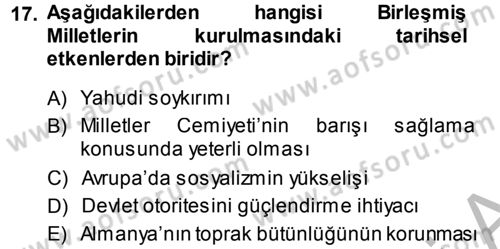 İnsan Hakları Ve Kamu Özgürlükleri Dersi 2013 - 2014 Yılı (Vize) Ara Sınav Soruları 17. Soru