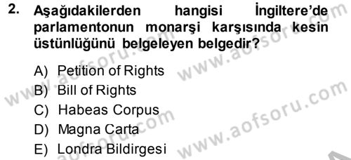 İnsan Hakları Ve Kamu Özgürlükleri Dersi 2013 - 2014 Yılı (Vize) Ara Sınav Soruları 2. Soru