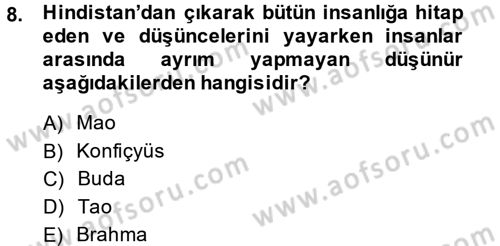 İnsan Hakları Ve Kamu Özgürlükleri Dersi 2013 - 2014 Yılı (Vize) Ara Sınav Soruları 8. Soru
