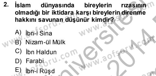 İnsan Hakları Ve Kamu Özgürlükleri Dersi 2013 - 2014 Yılı (Final) Dönem Sonu Sınav Soruları 2. Soru