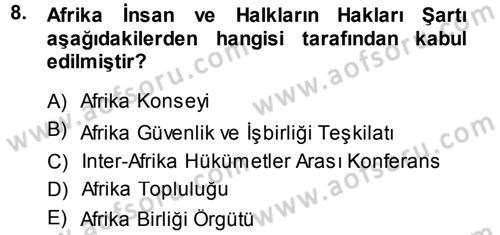 İnsan Hakları Ve Kamu Özgürlükleri Dersi 2013 - 2014 Yılı (Final) Dönem Sonu Sınav Soruları 8. Soru