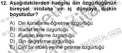 İnsan Hakları Ve Kamu Özgürlükleri Dersi 2013 - 2014 Yılı Tek Ders Sınav Soruları 12. Soru