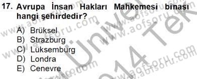 İnsan Hakları Ve Kamu Özgürlükleri Dersi 2013 - 2014 Yılı Tek Ders Sınav Soruları 17. Soru