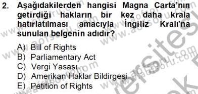 İnsan Hakları Ve Kamu Özgürlükleri Dersi 2013 - 2014 Yılı Tek Ders Sınav Soruları 2. Soru
