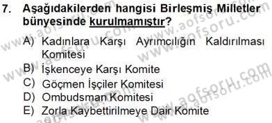 İnsan Hakları Ve Kamu Özgürlükleri Dersi 2013 - 2014 Yılı Tek Ders Sınav Soruları 7. Soru